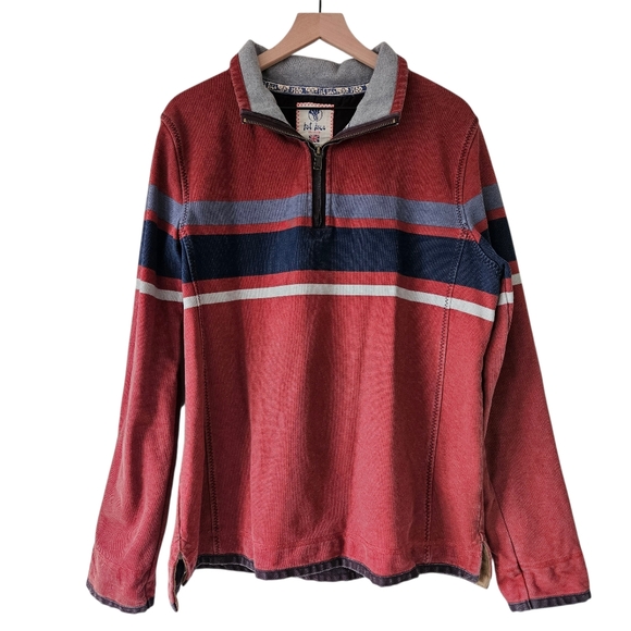 Fat Face Red Washed 100% Cotton Airlie Chest Stripe Sweatshirt - Picture 2 of 16